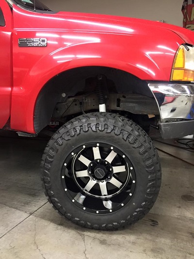 custom wheel installed on truck